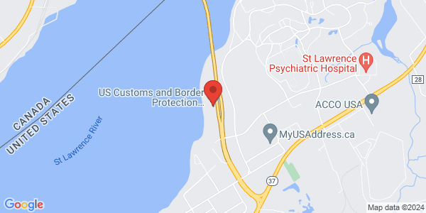 NEXUS interview location map for Ogdensburg Enrollment Center (OGS)
