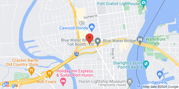 NEXUS interview location map for Port Huron Enrollment Center (YZR)
